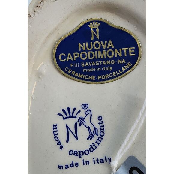 Vintage Nuova Capodimonte Large Porcelain Basket of Pink Yellow Flowers Italy - Picture 5 of 8